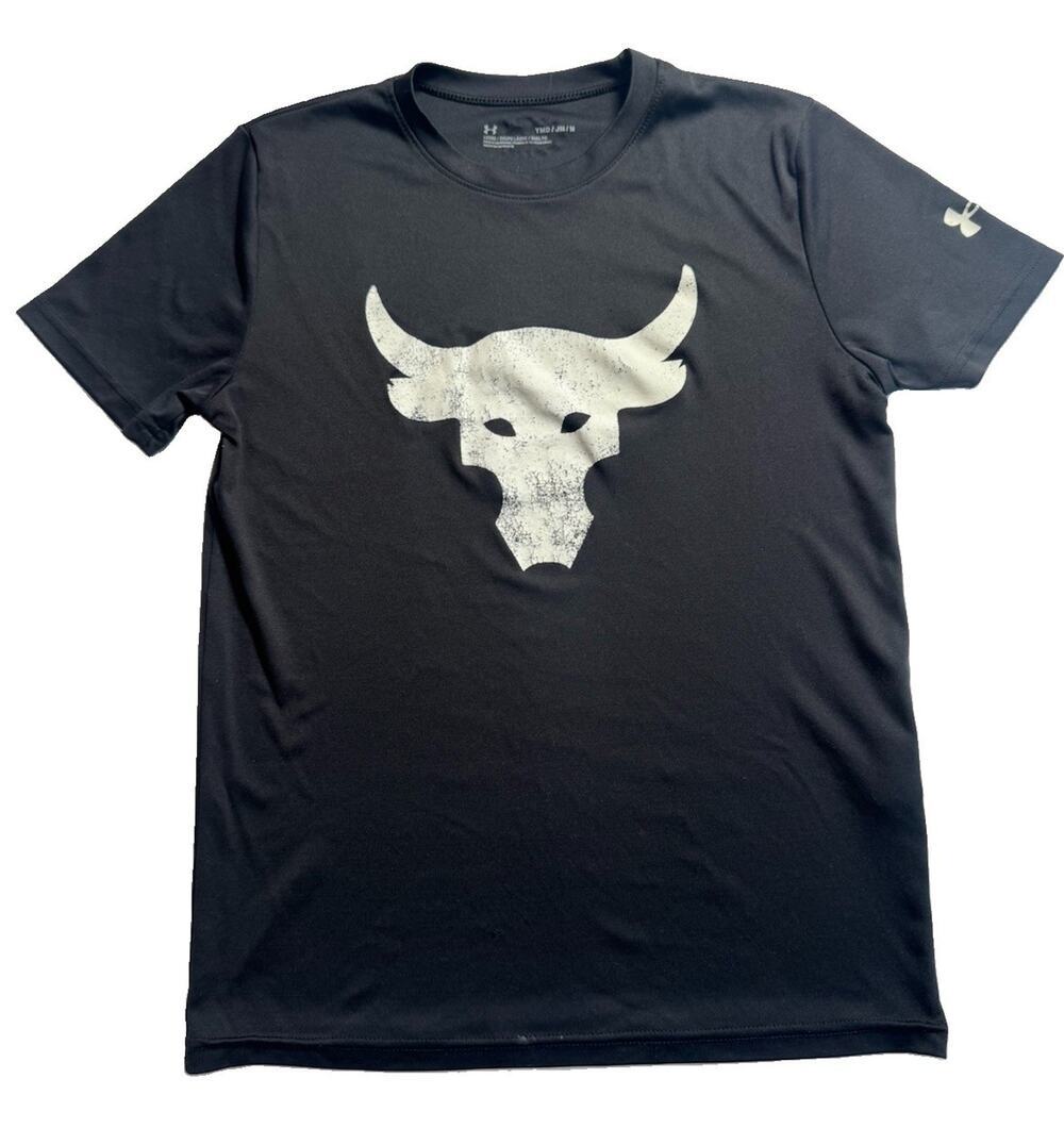 Under Armour Project Rock Youth Medium Black Short Sleeve Graphic T Shirt YMD